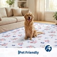 thumbnail image 3 of HIWEAVER Blue 2' x 6' Runner Area Rug for Kitchen Hallway Bedroom Washable Scalloped Bordered Floral Pattern Non Slip Indoor Throw Carpet Room Decor, 3 of 8