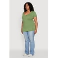 thumbnail image 4 of Womens Plus Size V Neck Short Sleeve Tee, 4 of 5