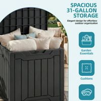 Uforic 31 Gallon Outdoor Deck Boxes Set of 2, Lockable Weather-Resistant Storage Bins for Patio Cushions & Garden Tools, Black