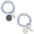 thumbnail image 3 of Llavero Pulsera Pulsera Llavero con cuentas de madera para mujer con R, 3 of 5