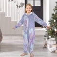 thumbnail image 6 of Soft Big Kids Onesie Pajamas Cozy Loose-Fit Jumpsuits for kids with Pockets for Christmas Lounge & Play Light Purple Peony, 6 of 8