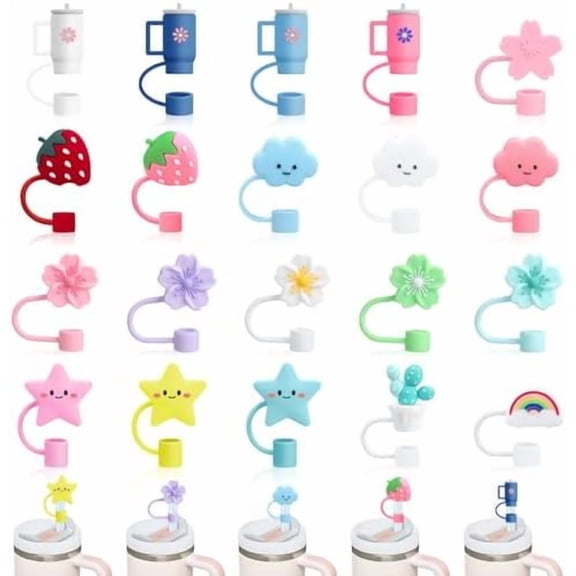 Auidy 20 Pcs Straw Toppers for Stanley Cups - Compatible with 30&40 Oz Tumbler - 10mm Straw Covers$$Home Decor, Kitchen, & Other