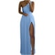 thumbnail image 4 of Vestido de mujer de moda casual de verano sin mangas de color sólido con un solo hombro Pompotops ghjkhdj18336, 4 of 5