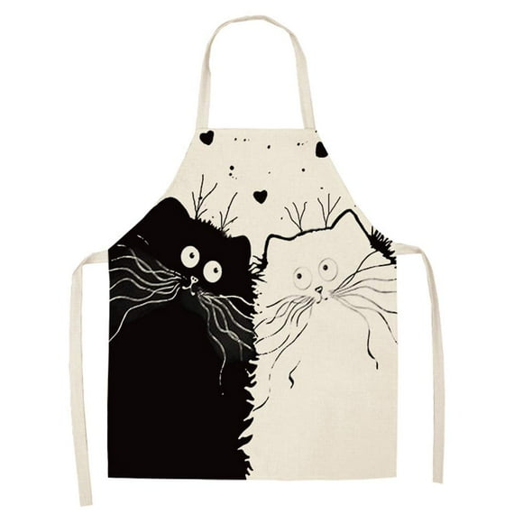 HDKUW Tablier pour Femmes, Tablier Dessin Animé Chat pour Cuisine Cuisson pour Femmes Hommes Enfants (Adulte, 2)