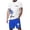 Blue, variant on Glisme Mens 2 Piece Sets Summer Outfits Print Casual Sports Set For Men Short Sleeve Graphic T Shirt And Shorts Outfit Leisure Clothing Set Blue
