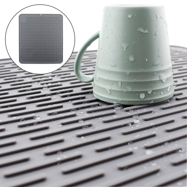 Escurridor de platos de silicona Macarena Almohadilla de drenaje de silicona 45x40cm Gris