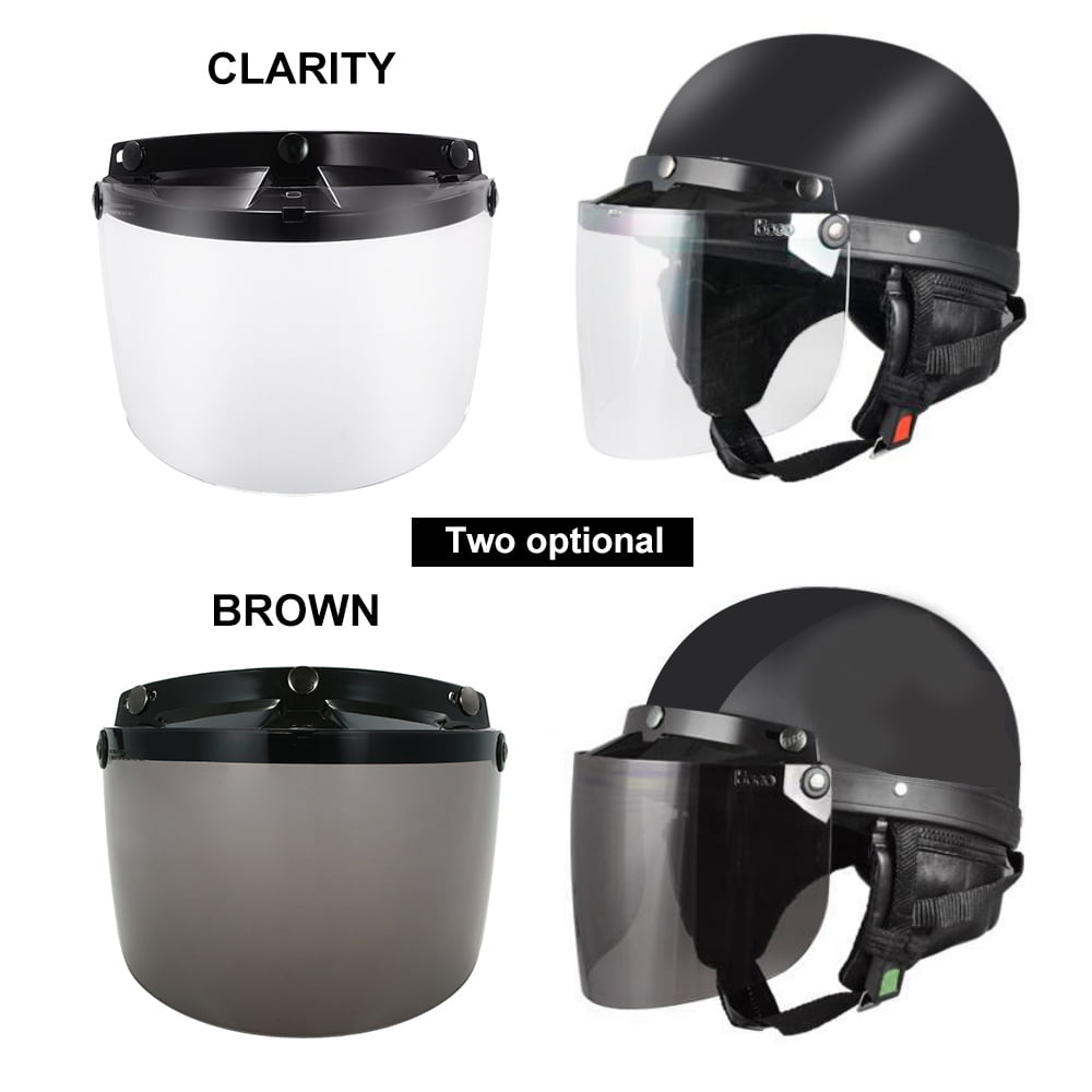 B Blesiya 3 Snap Flip Up Visor Shield for Motorcycle Helmet Open Face Color#4