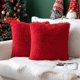 thumbnail image 1 of Paquete de 2 fundas de cojín de piel sintética, funda de almohada mullida, suave, decorativa, cuadrada, linda almohada de felpa para sala de estar, sofá, dormitorio, 18 pulgadas x 18 pulgadas, 45 cm x, 1 of 5