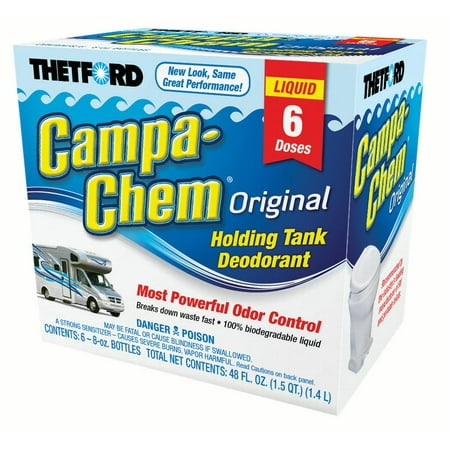 Campa-Chem RV Holding Tank Treatment - Deodorant / Waste Digester / Detergent - 6 x 8 oz pack - Thetford (Best Rv Toilet Treatment)