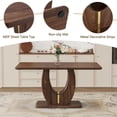 thumbnail image 7 of TesNus Dining Table 63 Inch Walnut Wood Grain Modern Rectangular for 6 Persons Kitchen, 7 of 7