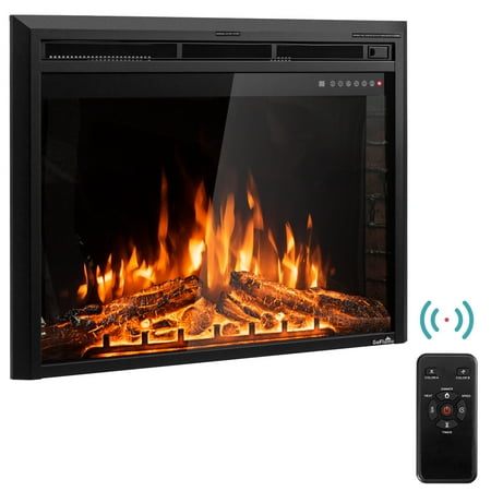 GoFlame 36'' 750W-1500W Fireplace Heater Electric Embedded Insert Timer Flame