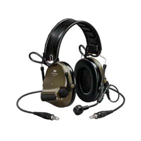 PELTOR 3M, ComTac, VI NIB Headset, Dual DL, Headband And ARC, 915 Mhz, Green