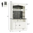 thumbnail image 2 of Coffee Bar Cabinet with LED Lights 72" Tall Buffet Cabinet with Storage Farmhouse Kitchen Sideboard Tall Coffee Hutch Cabinet with Microwave Stand/Wine Rack/Glass Shelf Dining Room(ship in 2 boxes), 2 of 7