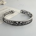 thumbnail image 1 of Pulsera de Metal de Plata de Ley 925 100% sólida para mujer, pulsera de cadena de flores Retro Simple hecha a mano Vintage, regalo de cumpleaños para fiesta, 1 of 2