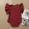 thumbnail image 3 of Summer Newborn Baby Girls Ruffles Romper Short Sleeve Jumpsuit Knitted Romper Summer Outfits, 3 of 5