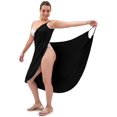 thumbnail image 4 of Luxtrada Women's Plus Size Spaghetti Strap Cover Up Bikini Beach V Neck Backless Wrap Short Dress Backless Bathing Suit Summer dress "Size L, Black", 4 of 7