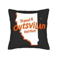 thumbnail image 4 of Set of 2 Decorative Throw Pillow Covers 18x18in - Black State Map Design with Orange Border & Travel Text for Couch Bed Car, 4 of 8