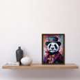 thumbnail image 2 of Panda Portrait with Purple Suit Top Hat and Cigar Artwork Framed Wall Art Print A4, 2 of 4