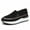 Black, variant on Women's Casual Loafers Slip On Platform Leather Shoes Comfort Casual Walking Shoes Female Sneakers Flats Boat Shoes