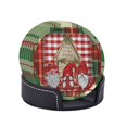 thumbnail image 2 of Posavasos de cuero de 6 piezas, posavasos redondos retro con letrero de gnomo para festividades, posavasos para bebidas, posavasos para tazas, regalo de inauguración de la casa, ideal para la, 2 of 7