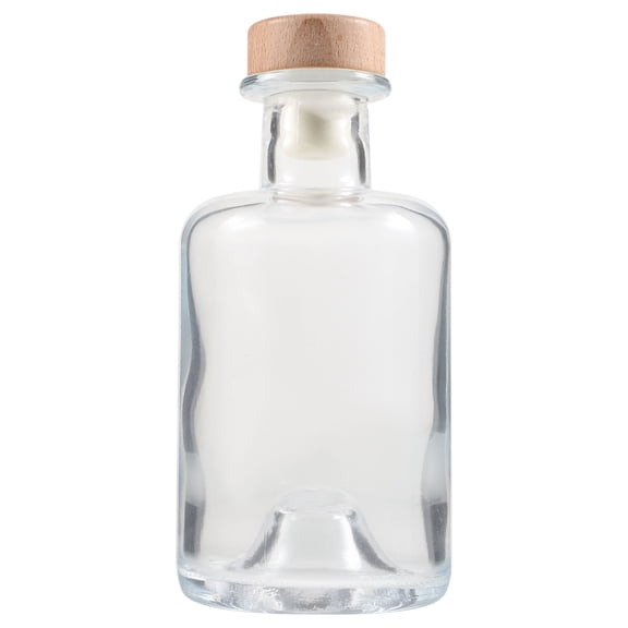 Glass Liquor Bottle with Lid Reusable Airtight Wine Bottle Transparent Beverage Bottle