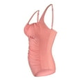 thumbnail image 3 of snowsong Swim Suits for Women One Piece Swimsuit Women Women's Pleated Suspender Fashionable Swimsuit Tankini Swimsuits Bathing Suit Tummy Control Swimsuits Modest Swimsuits for Women Pink XL, 3 of 6