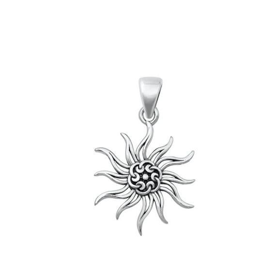 Sterling Silver Sun Pendant Celtic Design High Polished Charm 925 New Jewelry Female Unisex