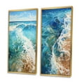 thumbnail image 3 of Designart "Beach Photo Oceanic flow XII" Coastal Beach Framed Wall Art Set Of 2 - Teal Beach Framed Wall Art Set Of 2, 3 of 7
