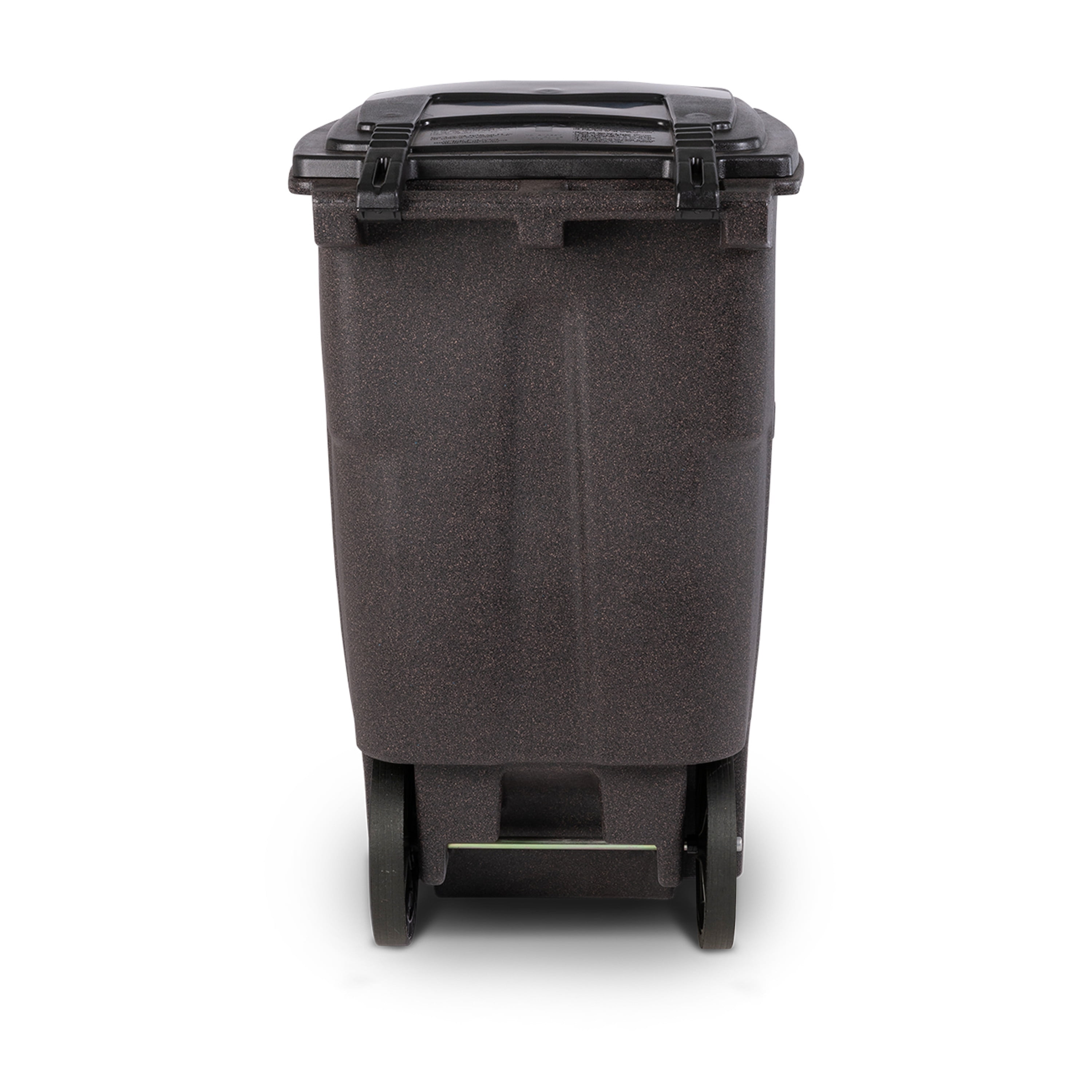 Toter 64 Gal. Trash Can Brownstone with Quiet Wheels and Lid
