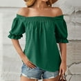 thumbnail image 5 of ECZHAW Womens Dressy Casual Summer Tops Flowy Blouse Puff Sleeve Tops, 5 of 5