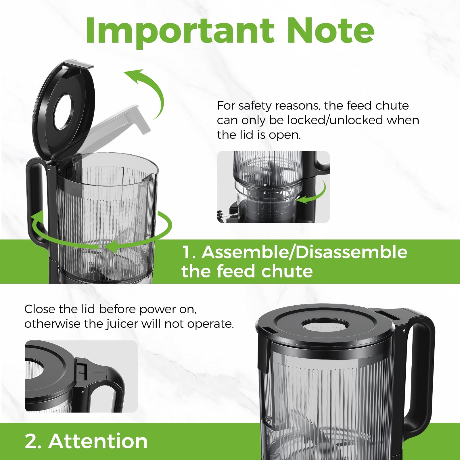 OSTBA Juicer Machine, Cold Press Juicer with Big Wide 5" Chute 1200 ml Juice Cup, Masticating Juicer for Fruits and Vegetables, High Juice Yield, Easy to Clean