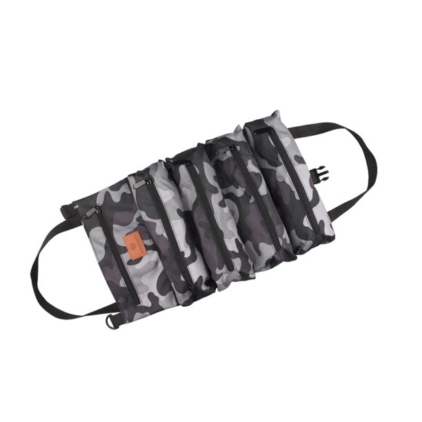 Bolsa de herramientas enrollable Bolsa de herramientas eléctricas para herramientas pequeñas y prácticas Gris camuflaje Cola Bolsa enrollable para llaves