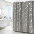 thumbnail image 1 of SHAR (Gray) Simple Silver Marbled Shower Curtain - 180*180cm,, Machine Washable Polyester Shower Curtain with Weighted Bottom Hem and 12 Hooks, Bathroom Tub Curtains, 1 of 5