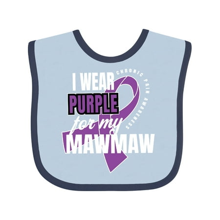 

Inktastic Chronic Pain I Wear Purple For My Mawmaw Gift Baby Boy or Baby Girl Bib
