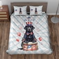 thumbnail image 2 of Happy 4th of July Patriotic Labrador Retriever Marching Band Uniform Balloons Fireworks Quilt Bedding Set Lab Dog Lover Gifts 1 Blanket Bed Cover 2 Pillowcases - 13009, 2 of 5