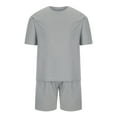 thumbnail image 3 of FAIWAD Mens 2 Piece Summer Tracksuits Short Sleeve Drop Shoulder Tops and Loose Shorts Casual Athletic Outfits, 3 of 8