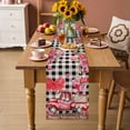 thumbnail image 2 of Pink Valentine's Day Table Runner 36 Inches Long Farmhouse Dress Scarves, Love Heart Roses Gnomes Truck Plaid Dining Tablerunner for Coffee Table/Kitchen Island/Party Décor, Small 13" x 36", 2 of 8