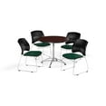 thumbnail image 2 of OFM Multi-Use Break Room Package, 36" Round Table with Stars Stack Chairs, Mahogany Finish with Chrome-Plated Steel Base and Plum Seats (PKG-BRK-167), 2 of 5