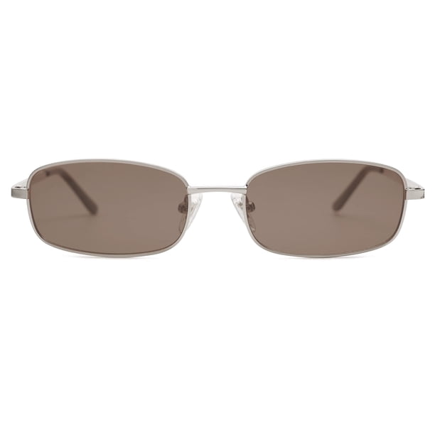 Lentes de Sol SOJOS Y2k Rectángulo Estrecho SJ1187 Plata/Marrón