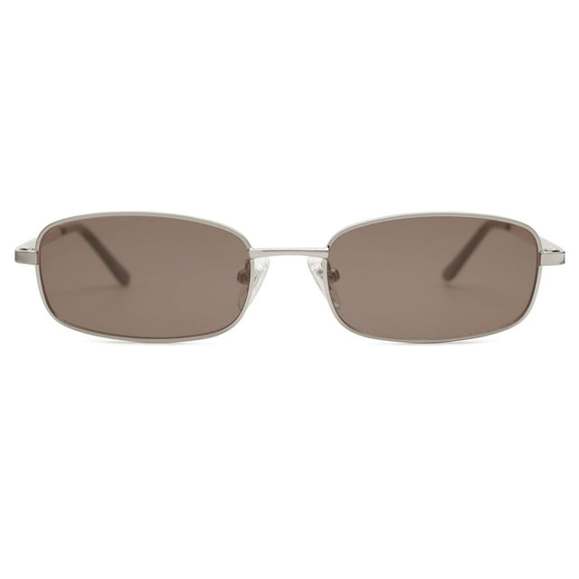 Lentes de Sol SOJOS Y2k Rectángulo Estrecho SJ1187 Plata/Marrón