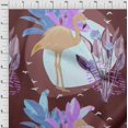 thumbnail image 4 of oneOone Viscose Jersey Chocolate Brown Fabric Tropical Abstract With Flamingo Diy Clothing Quilting Fabric Print Fabric By Yard 60 Inch Wide, 4 of 4