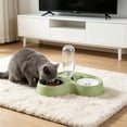 thumbnail image 1 of Dispensador automático de agua y comida 2 en 1 para perros y gatos: comedero doble con cuencos de acero inoxidable, base antideslizante, reposición de agua por gravedad y soporte para comida seca., 1 of 6