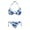 Blue Floral Print, variant on Bikini Sets, Haitian National Emblem & Palm Tree Pattern Adjustable Two Piece Bathing Suit, Adjustable Strap Quick Drying Swimwear for Summer Beach