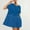 Blue, variant on HOMBOM Mini Dresses for Women Black Trendy A-Line 2024 Crew Neck Short Sleeve Solid Oversized Dresses L