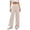 Beige07, variant on Athletic Shorts for Women Solid Fake Cotton Linen Double Button Zip Fly High Waist Wide Leg Full Length Palazzo Trousers with Front Slant Pockets Pants for Women