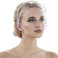 thumbnail image 2 of Langgg White Skin-friendly Tulle Birdcage Veil For Wedding Face Veil Birdcage Veil Hair Accessories Pearls, 2 of 6