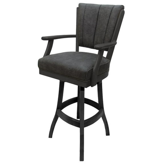 Classic Solid Wood Swivel Counter 26" Bar Stool with Arms