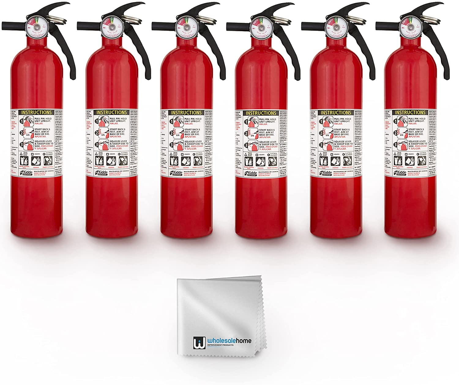 Kidde FA110 Multipurpose Fire Extinguishers 6 Pack Red, (Rating 1A