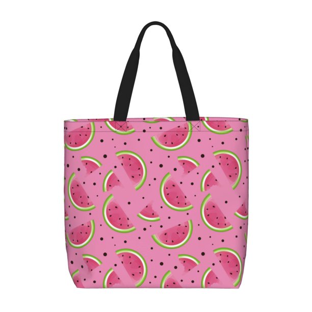 Fotbe Watermelon Bolsa Tote con Estampado para Mujer, Bolsos con Cremallera, Bolsa de Hombro Casual de Gran Capacidad con Bolsillos Internos