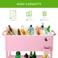 thumbnail image 5 of Best Choice Products 80qt Steel Rolling Cooler Cart w/ Bottle Opener, Catch Tray, Drain Plug, Locking Wheels - Pink, 5 of 9